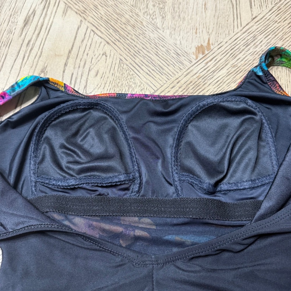 Longitude Size 4 Small Multicolored Floral One Piece Swimsuit Hip Tie‎ Detail - Picture 9 of 9